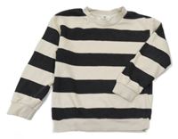 Čierno-smotanová pruhovaná mikina H&M
