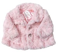 Ružový chlpatý podšitý kabát early days