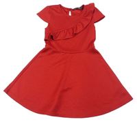 Červené vzorované šaty s volánikom PRIMARK