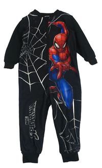 Černý flecový overal se Spider-manem MARVEL