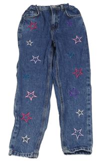 Modré šisované relaxed rifle s hvězdičkami Denim Co.