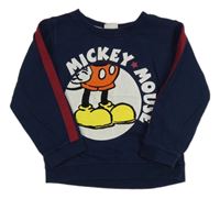 Tmavomodrá mikina s Mickey a pruhom Disney