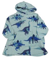 Svetlomodrá huňatá oversize mikina s diny a kapucňou M&S