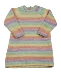 Barevné pruhované melírované žinylkové šaty Next