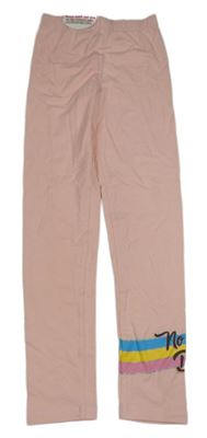 Nové - svetloružové legíny s pruhmi a nápismi LC WaIKIKI