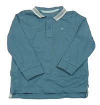 Modrošedé mikinotriko s dinosaurom a golierikom George