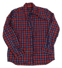 Tmavomodro-červeno-bílá kostkovaná košile Next