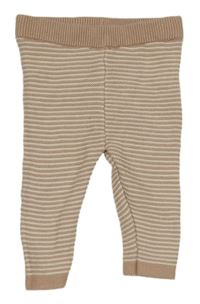 Pudrovo-biele pruhované pletené tepláky F&F