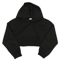 Čierna crop mikina s kapucňou