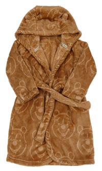 Medový plyšový župan s Pú a kapucí s oušky George