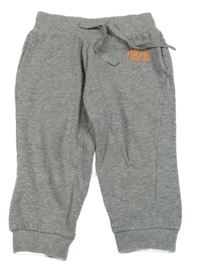 Sivé melírované tepláky s číslom POCOPIANO