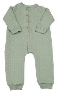 Olivovošedá vzorovaná vyteplená kombinéza