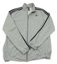 Šedo-černá melírovaná propínací mikina Adidas