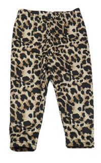 Béžovo-hnedo-čierne vzorované teplákové teplákové legíny SHEIN