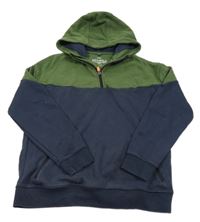 Tmavomodro-khaki mikina s kapucí M&S