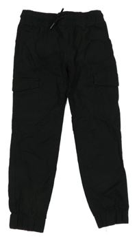 Černé cargo cuff plátěné kalhoty Denim Co.