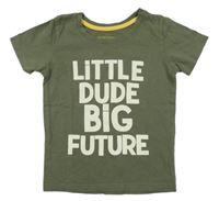 Khaki tričko s nápisy PRIMARK