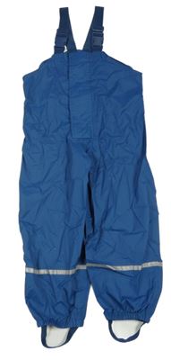 Modro/tmavomodré šusťákové nepromokavé laclové kalhoty impidimpi