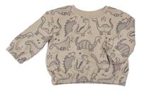 Béžová oversize mikina s dinosaurami PRIMARK