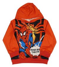 Červeno-čierna mikina so Spider-manem a kapucňou