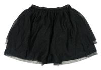 Čierna trblietavá tylová sukňa H&M