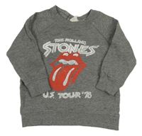 Šedá melírovaná hudební mikina - The Rolling Stones H&M