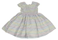 Bílo-barevné pruhované třpytivé šaty Kiki&Koko