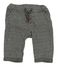 Sivé melírované tepláky s gombíkmi