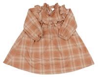 Starorůžovo-béžové kostkované šaty s volánky Next