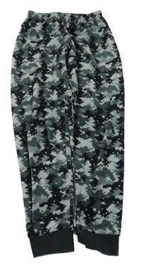 Sivo-čierne vzorované plyšové pyžamové nohavice C&A