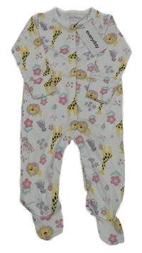 Nové - Bílý květovaný overal se zvířaty Everyday