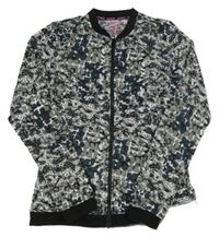 Bílo-černo-šedá vzorovaná propínací mikina Crivit