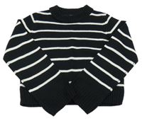 Čierno-biely pruhovaný crop sveter H&M