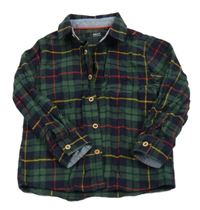 Khaki-černo-žlutá kostkovaná košile Next