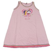 Ružové bavlnené šaty s jednorožcom