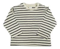 Světlebéžovo-černé pruhované triko H&M