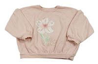 Ružová oversize mikina s kvetinou Matalan