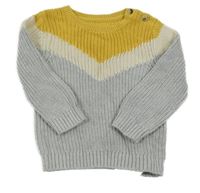 Nové - Sivo-žlto-béžový sveter M&S