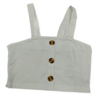 Biely crop top s gombíkmi Shein