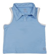 Svetlomodrý športový polo crop top C&A