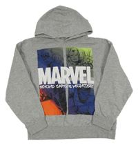 Sivá melírovaná mikina s Avengers a kapucňou Name it