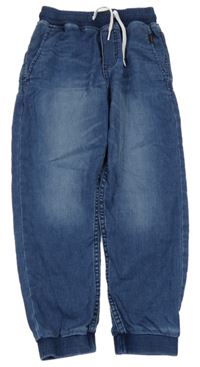 Modré pantalon jogger cuff rifle H&M