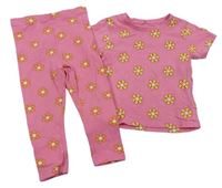 2 set - Ružové kvetované tričko + legíny Primark