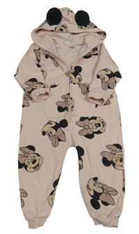 Světlerůžová tepláková kombinéza s Minnie a kapucí H&M