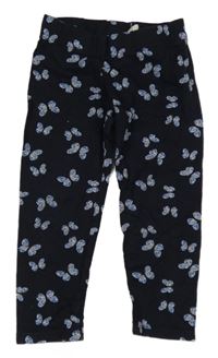 Tmavomodré crop legíny s motýlky H&M
