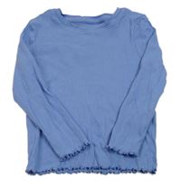 Modré žebrované triko Primark