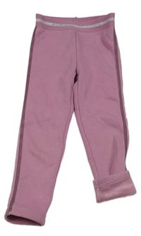 Růžové zateplené legíny s pruhem S. Oliver