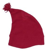 Malinová fleecová čapica s strapcemi