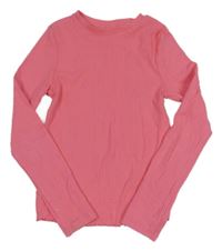 Růžové žebrované triko F&F