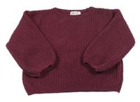 Vínový oversize sveter H&M